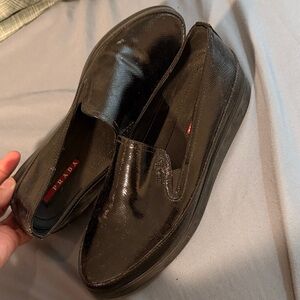 Prada Glossy Black real leather Loafers